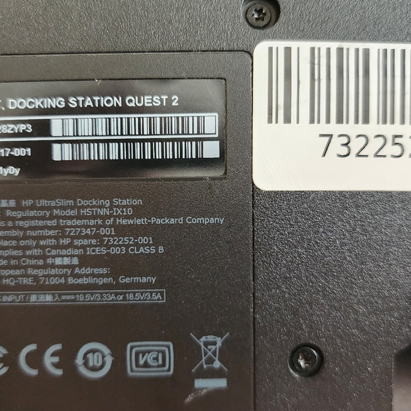HP Quest 2 Ultra Slim Docking Station Dock With 2x Display Ports - Picture 2 of 2